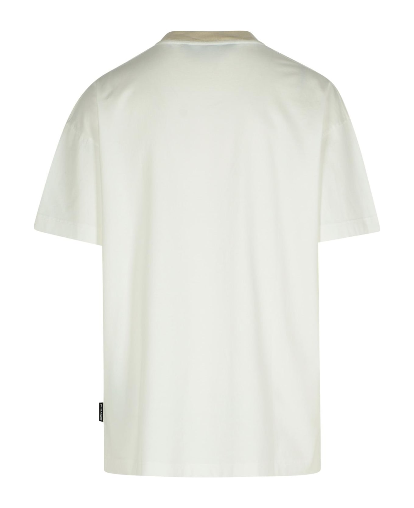 Palm Angels 'angel Pency' White Cotton T-shirt - White