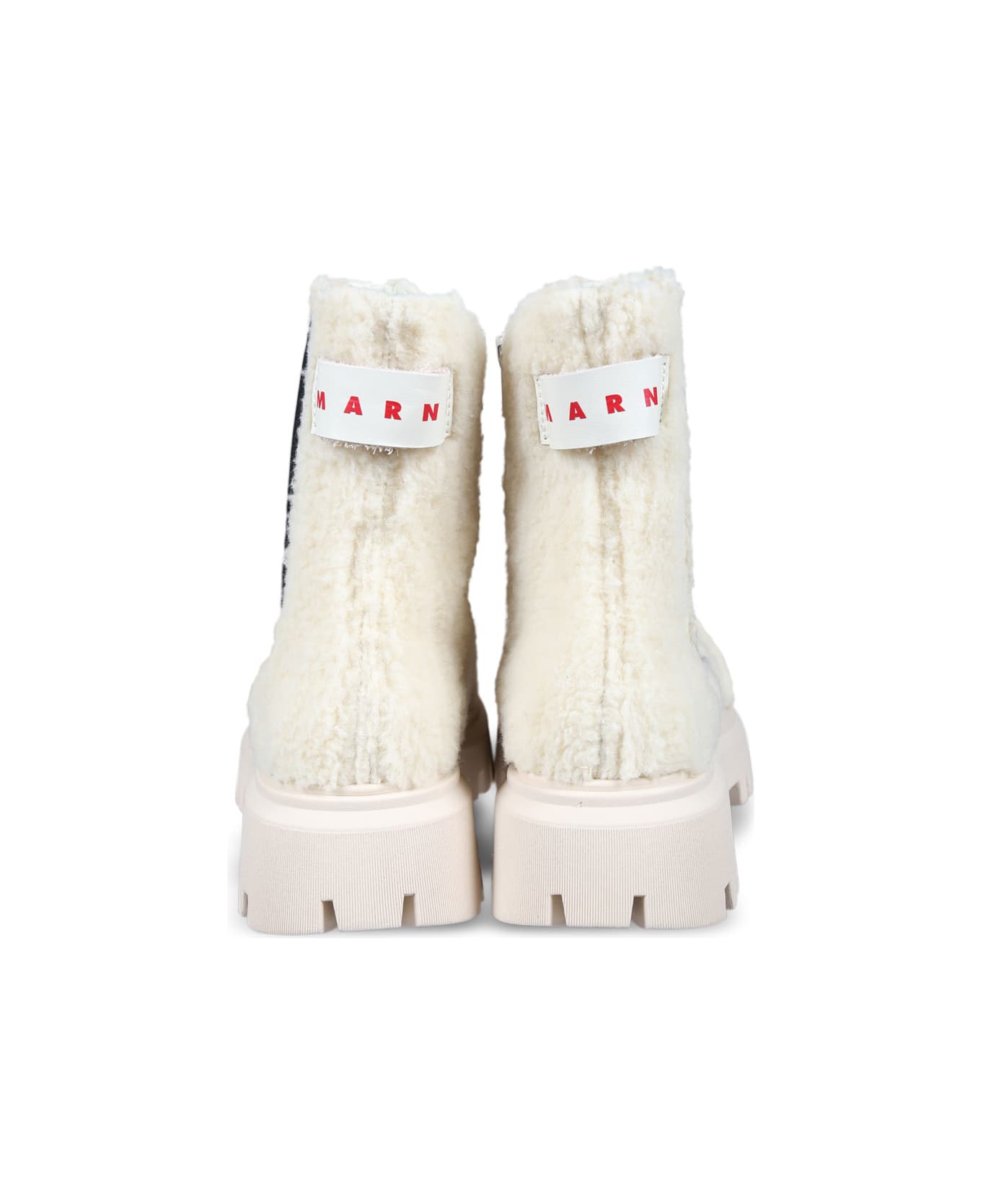 Marni Beige Ankle Boots For Girl With Logo - Beige