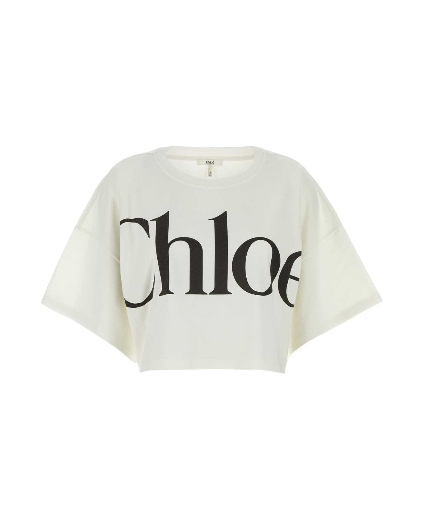 Chloé Ivory Cotton Oversize T-shirt - 101