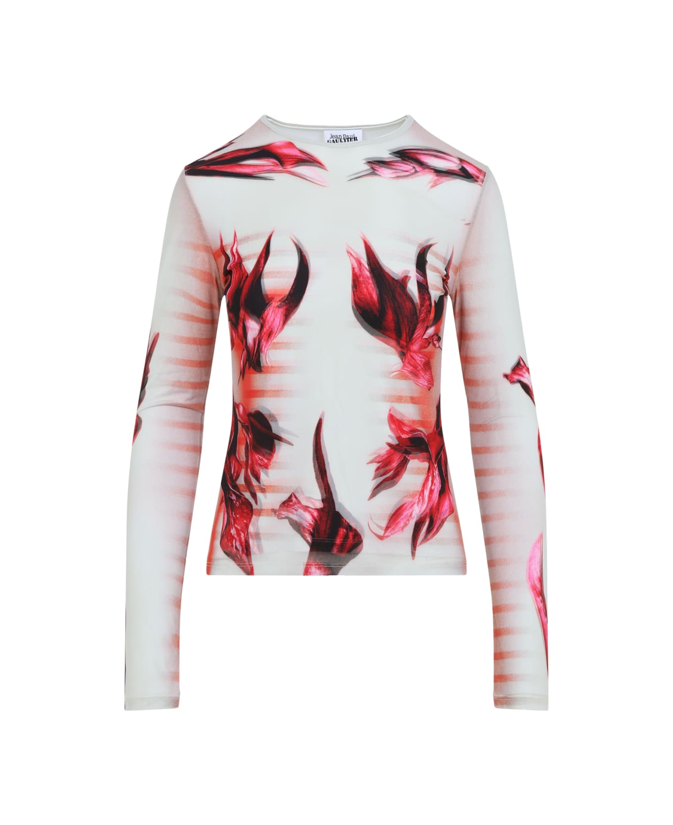 Jean Paul Gaultier Layered Long Sleeves Top Printed 
flower Body Morphing Mariniere
 - MultiColour