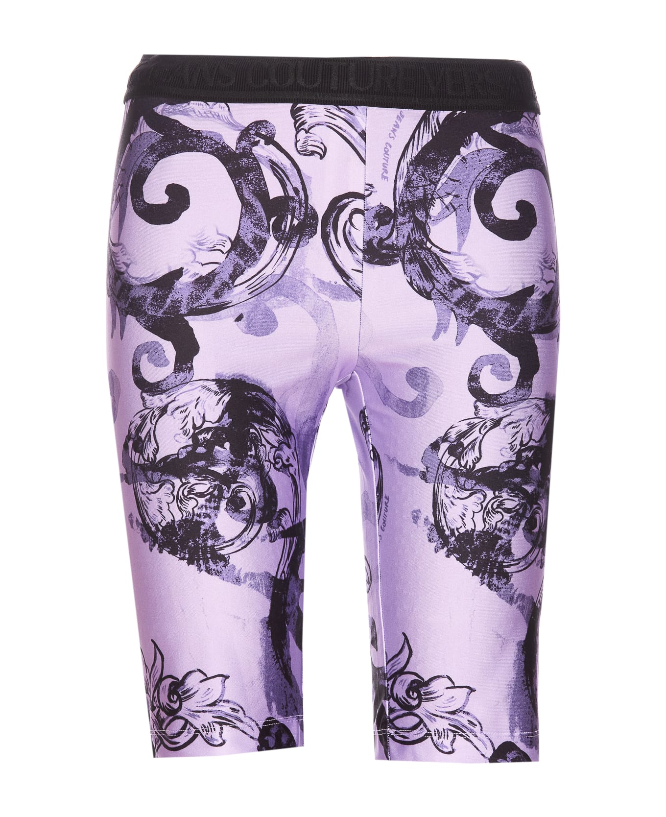 Versace Jeans Couture Watercolor Couture Short Leggings - Purple