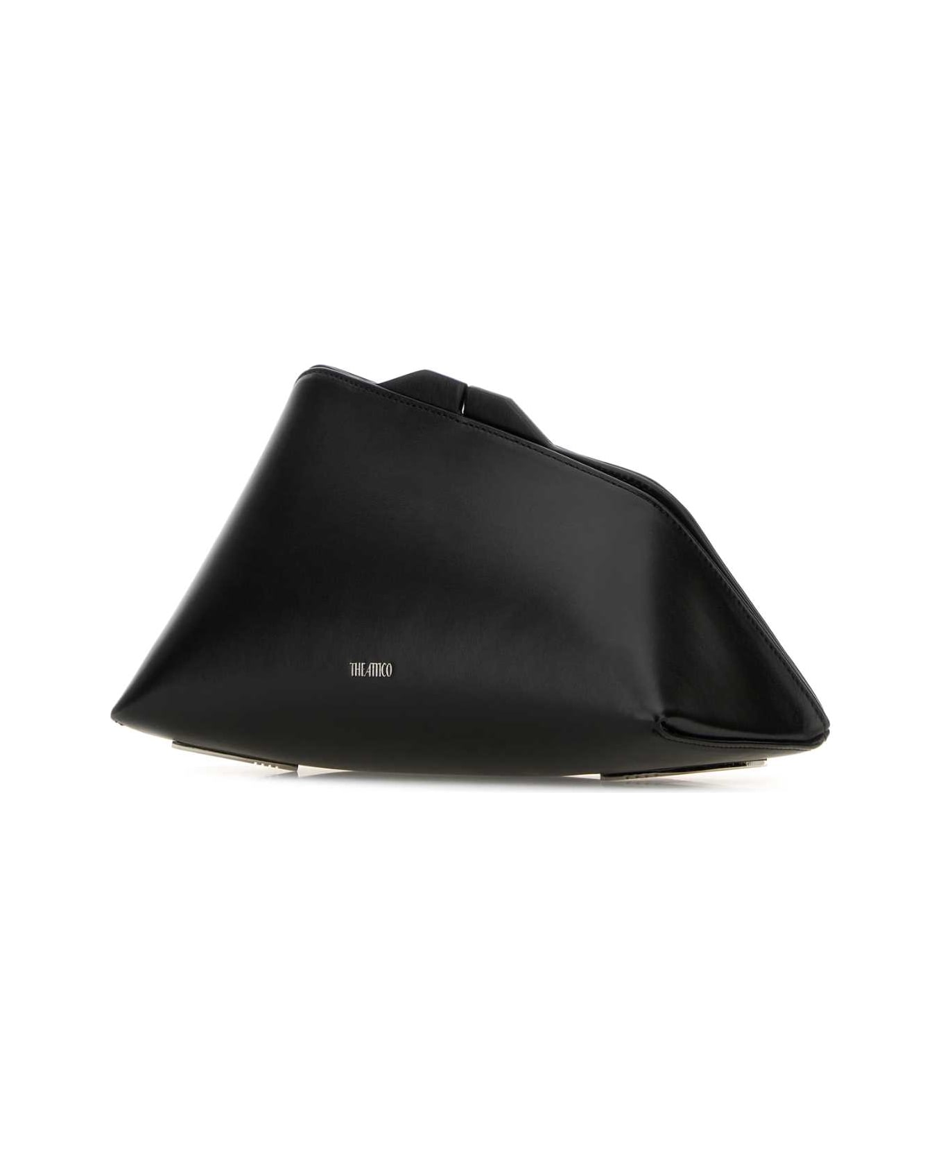 Black Leather 8.30 Pm Clutch - Thumbnail 3