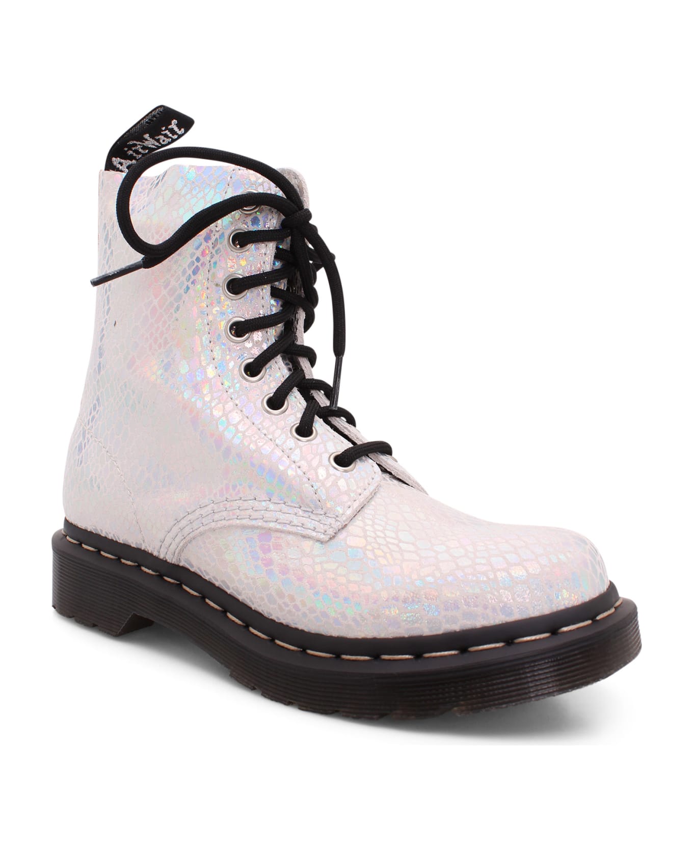 Dr. Martens Leather Boots - Metallic White