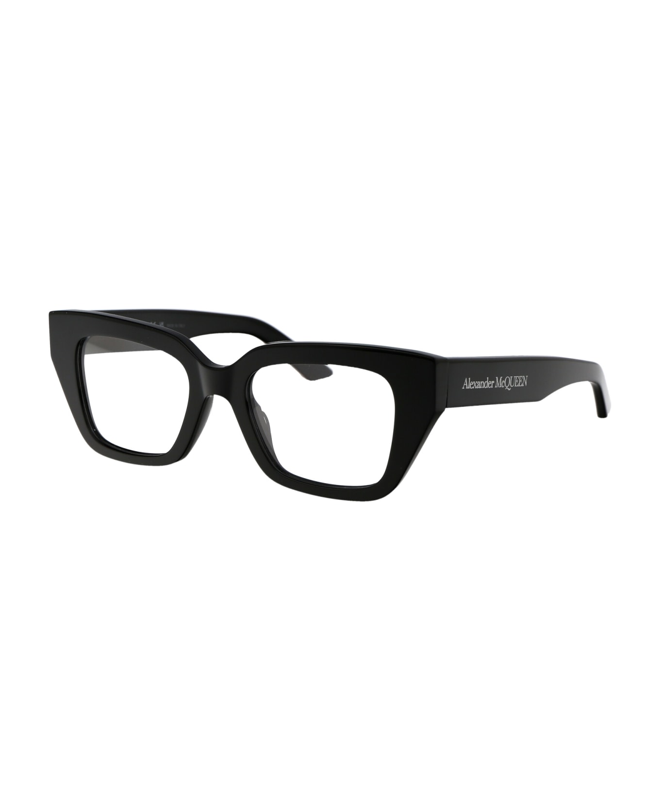 Alexander McQueen Eyewear Am0453o Glasses - 001 BLACK BLACK TRANSPARENT