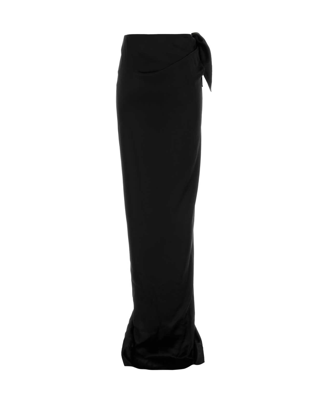 Balenciaga Black Satin Skirt - Black