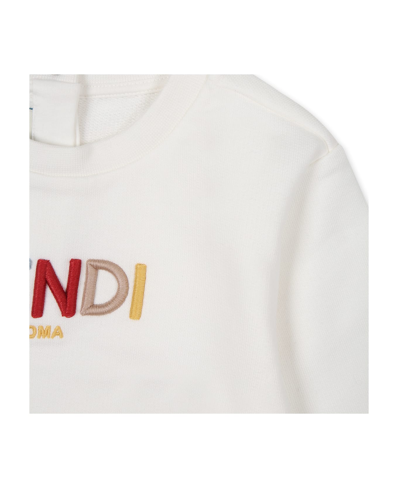 Fendi White Sweatshirt For Babykids With Logo - White