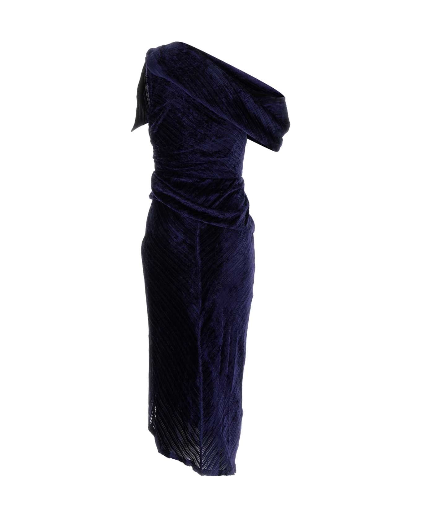 Isabel Marant Midnight Blue Velvet Cyane Dress - DARKBLUE