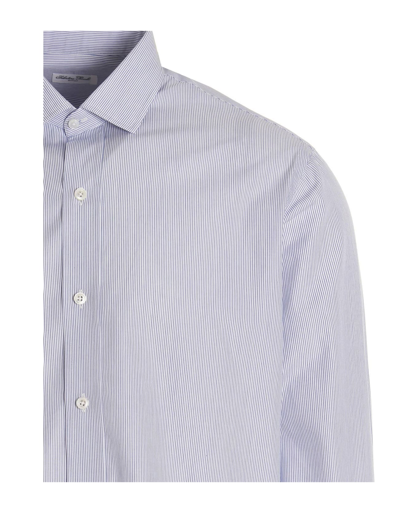 Salvatore Piccolo Striped Shirt - Light Blue