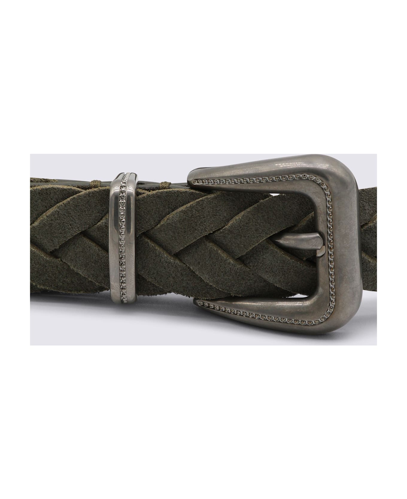 Brunello Cucinelli Olive Green Leather Belt - Green