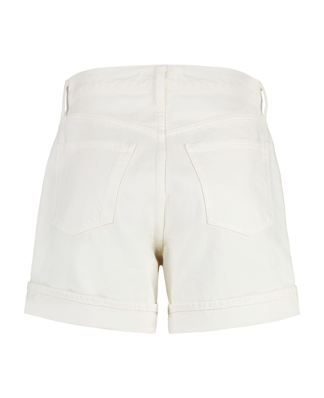AGOLDE Cotton Bermuda Shorts - panna