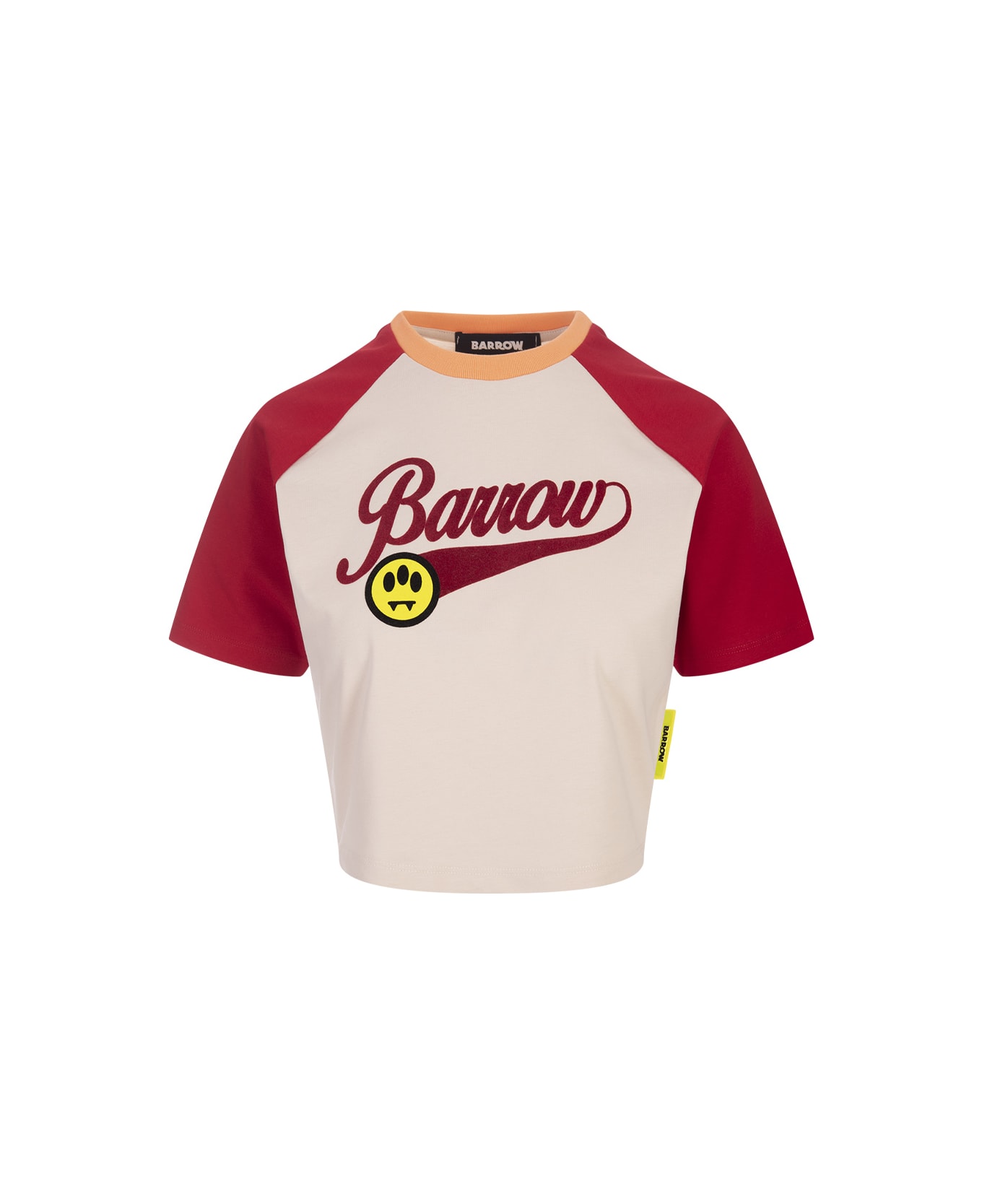 Barrow Color Block Crop T-shirt With Signature - Brown Tシャツ