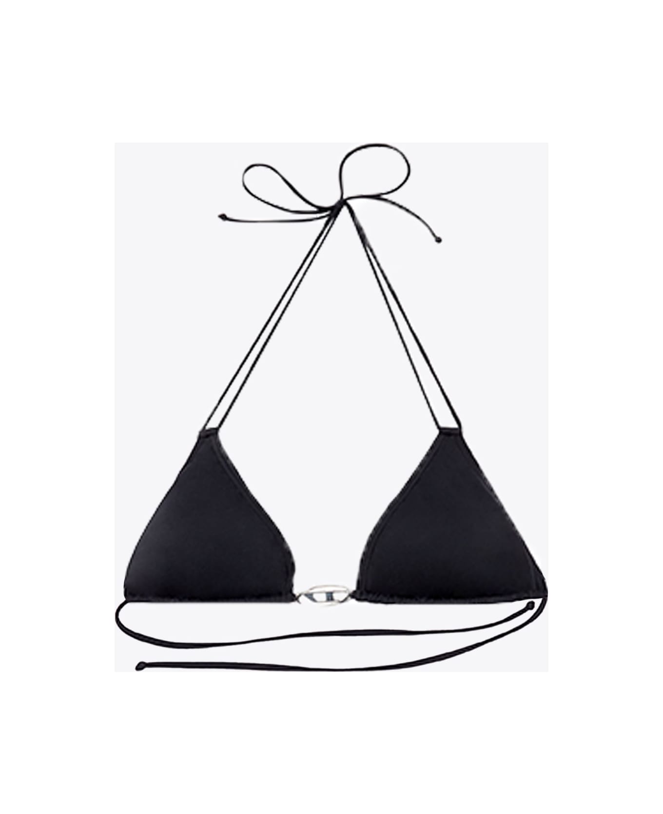 Diesel Bfb-sees-o Bikini top in balck lycra with metal Oval D - Bfb Sees O - Nero