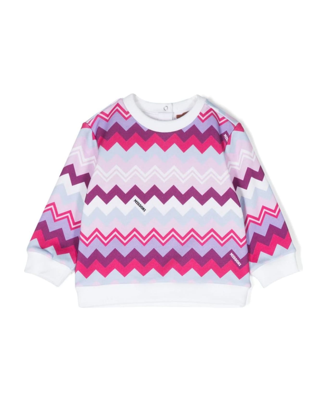 Missoni Kids Multicolor Cotton Sweatshirt - Glicine/Multicolor
