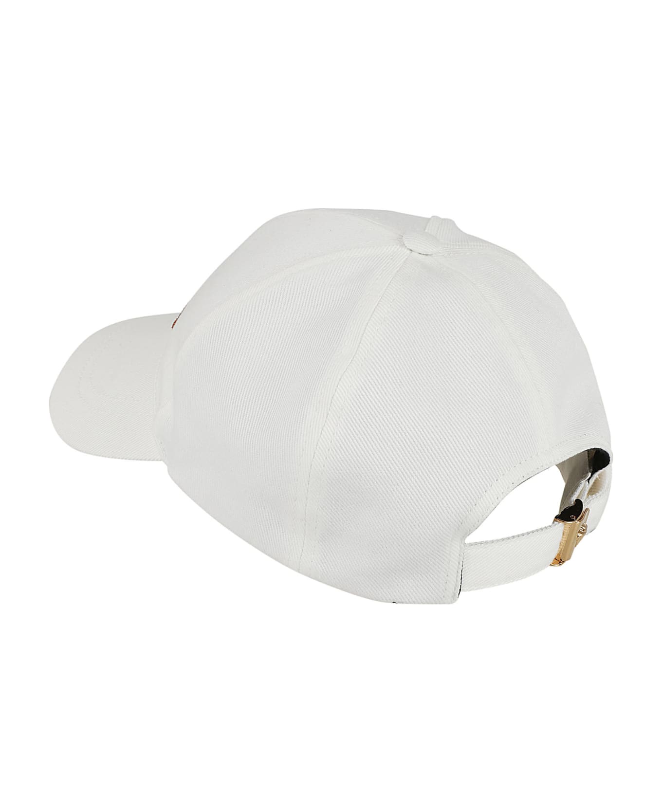 Versace Logo Embroidered Baseball Cap - White/Tabacco 帽子