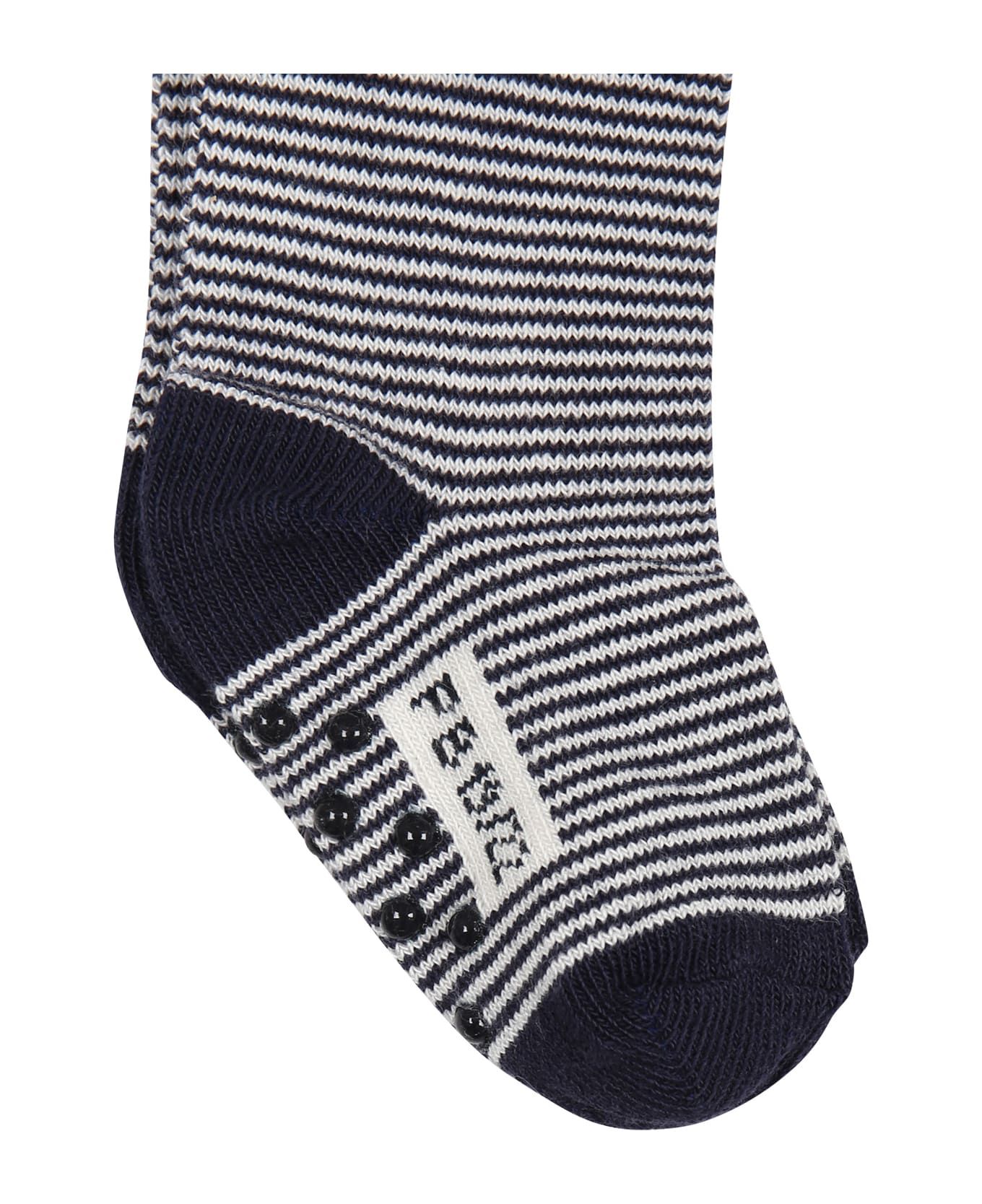 Petit Bateau Blue Socks For Baby Boy With Stripes - Blue アクセサリー＆ギフト