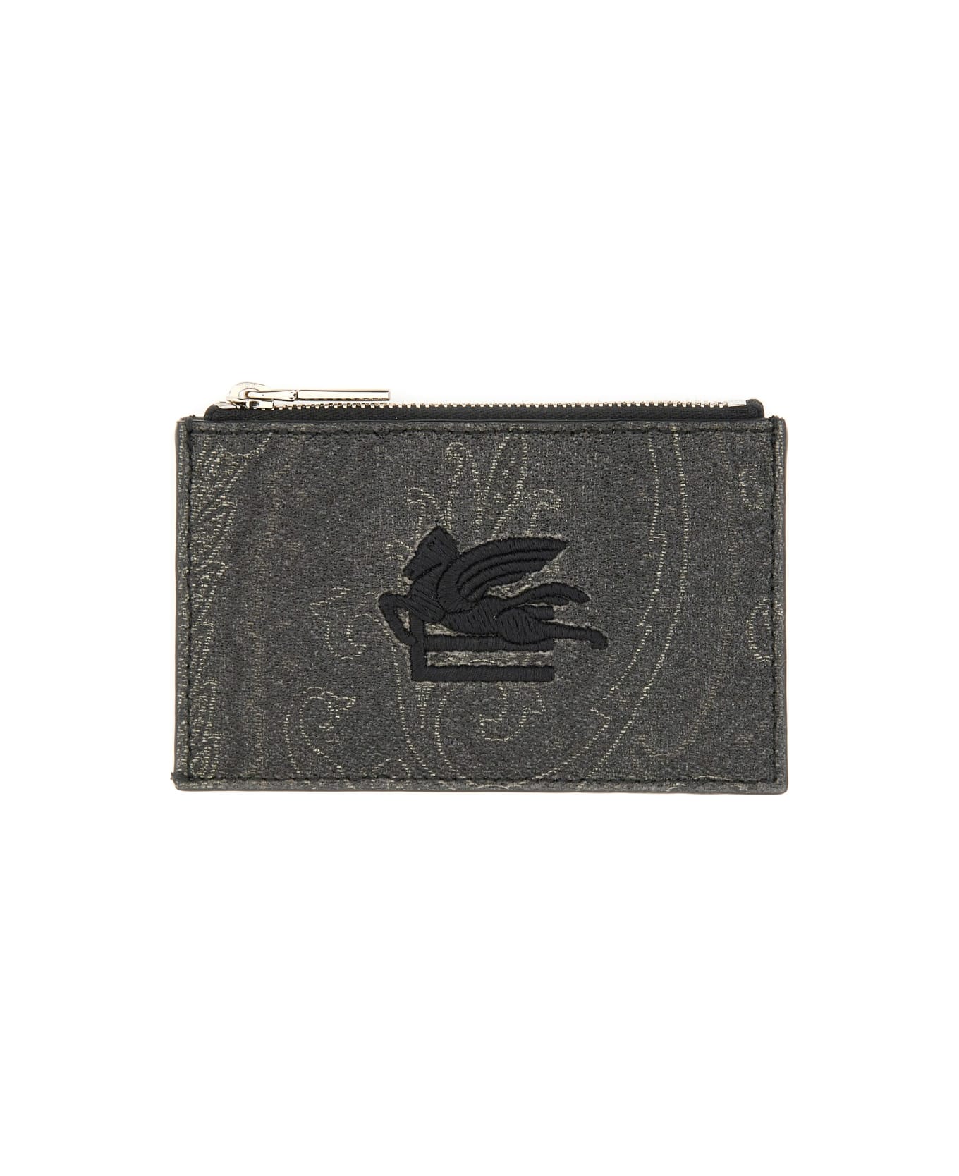 Etro Card Holder "arnica" With Pegasus - BLACK