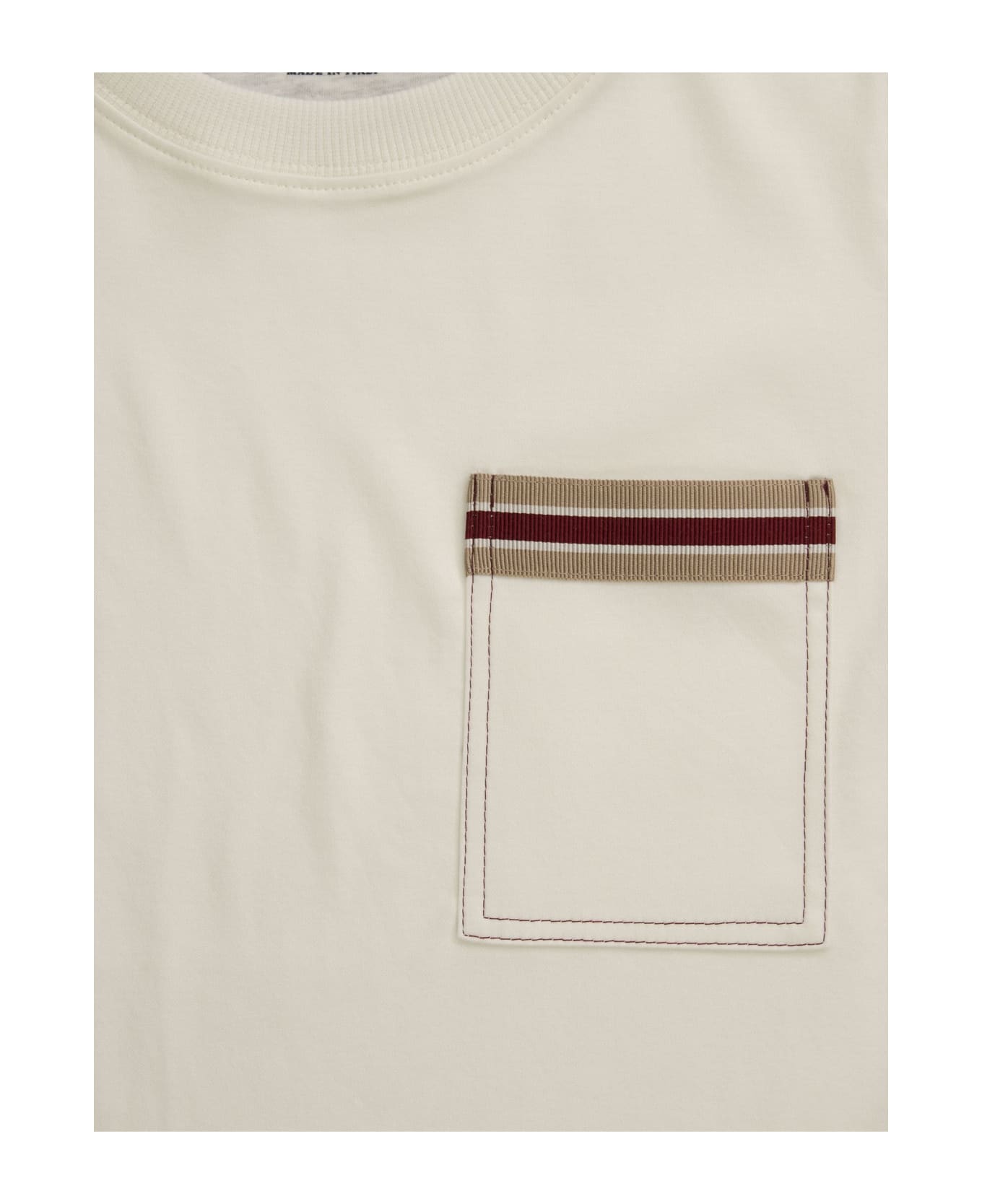 Brunello Cucinelli Cotton T-shirt With Pocket - White