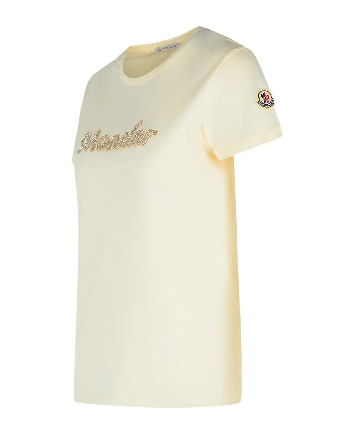 Moncler Cream Cotton T-shirt - Cream