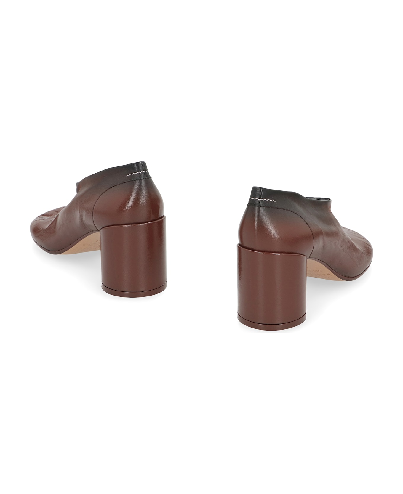 MM6 Maison Margiela Décolleté Tabi In Leather - brown