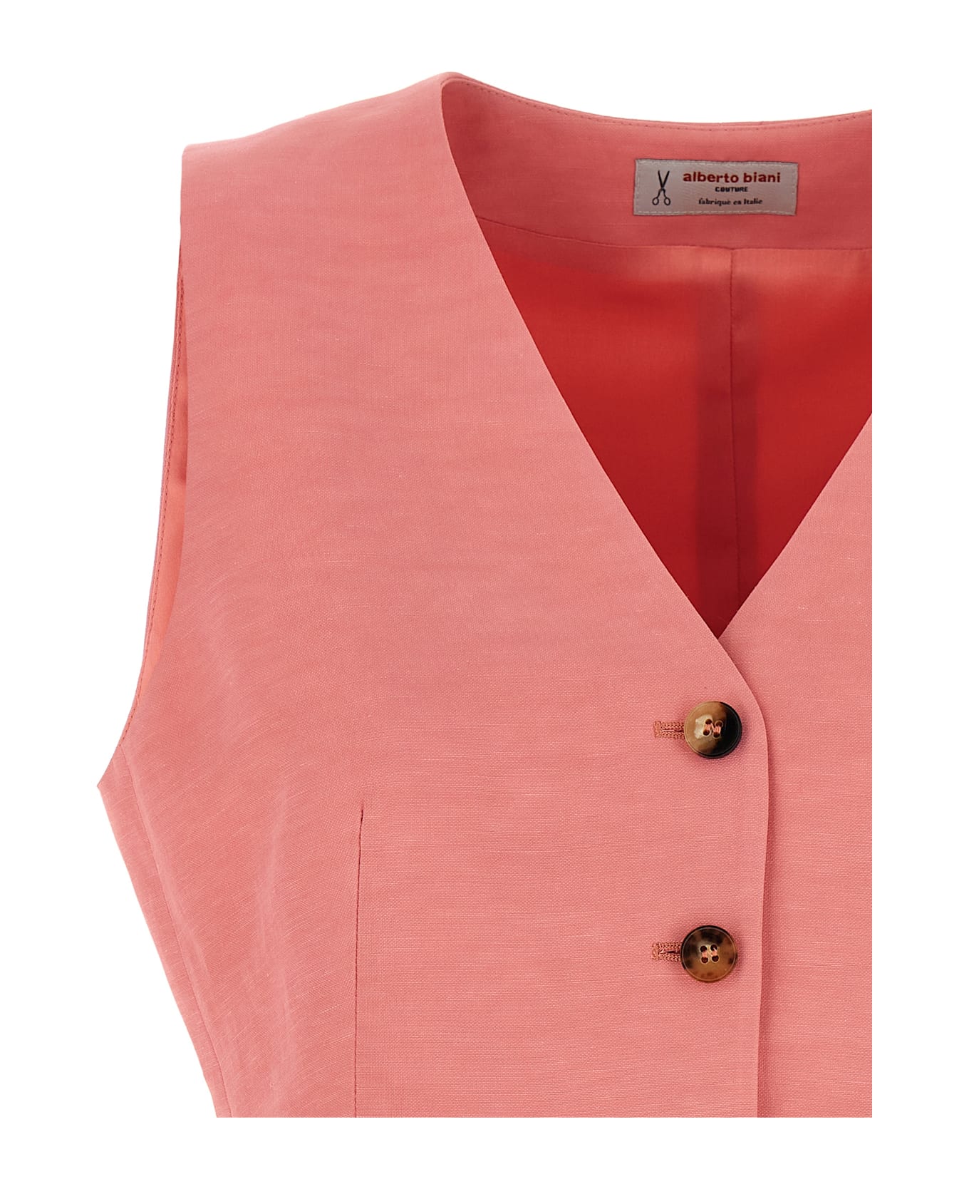 Alberto Biani Linen Viscose Vest - Pink