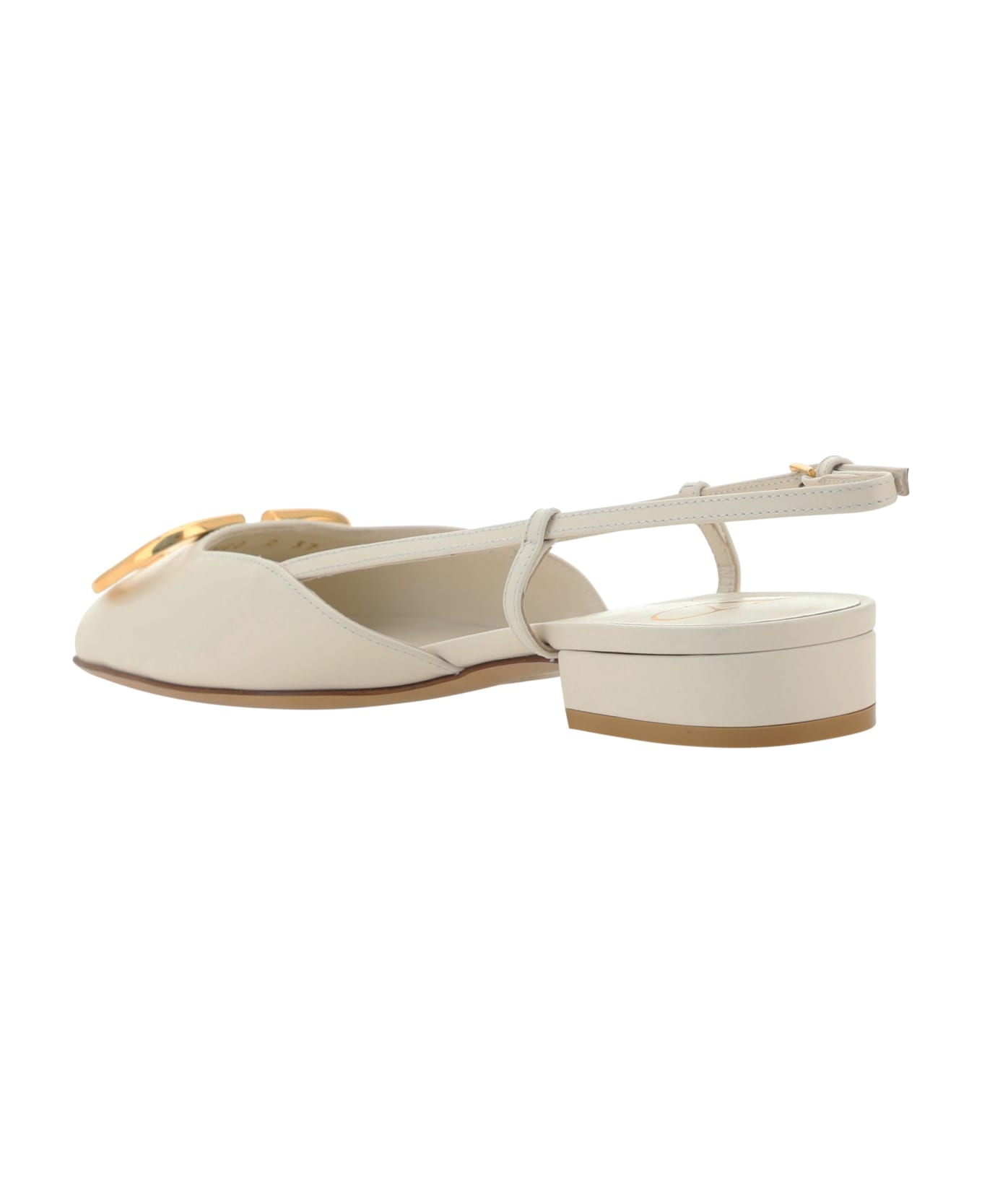 Valentino Garavani Vlogo Ballerinas - Light Ivory