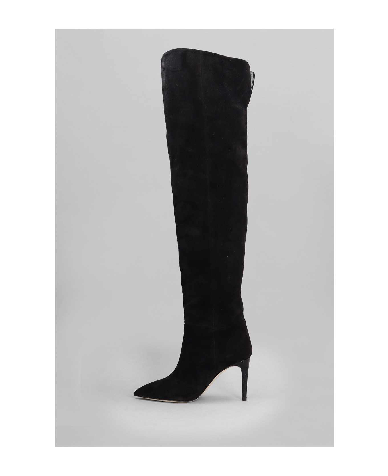 Paris Texas High Heels Boots In Black Suede - black