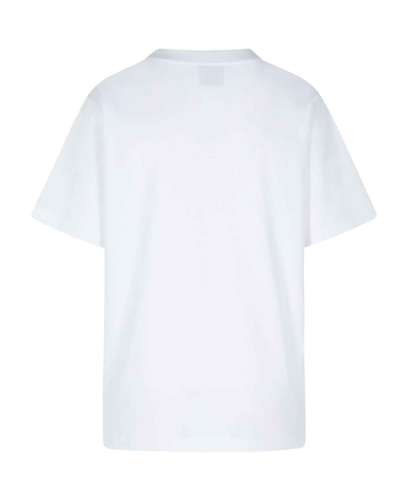 M05CH1N0 Jeans White Cotton T-shirt - White