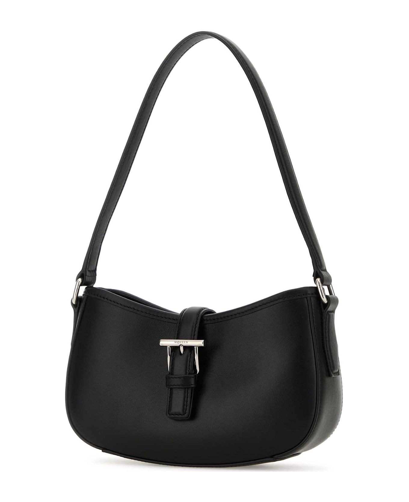 Alexander McQueen Black Leather Mini Shoulder Bag - BLACKSILVER