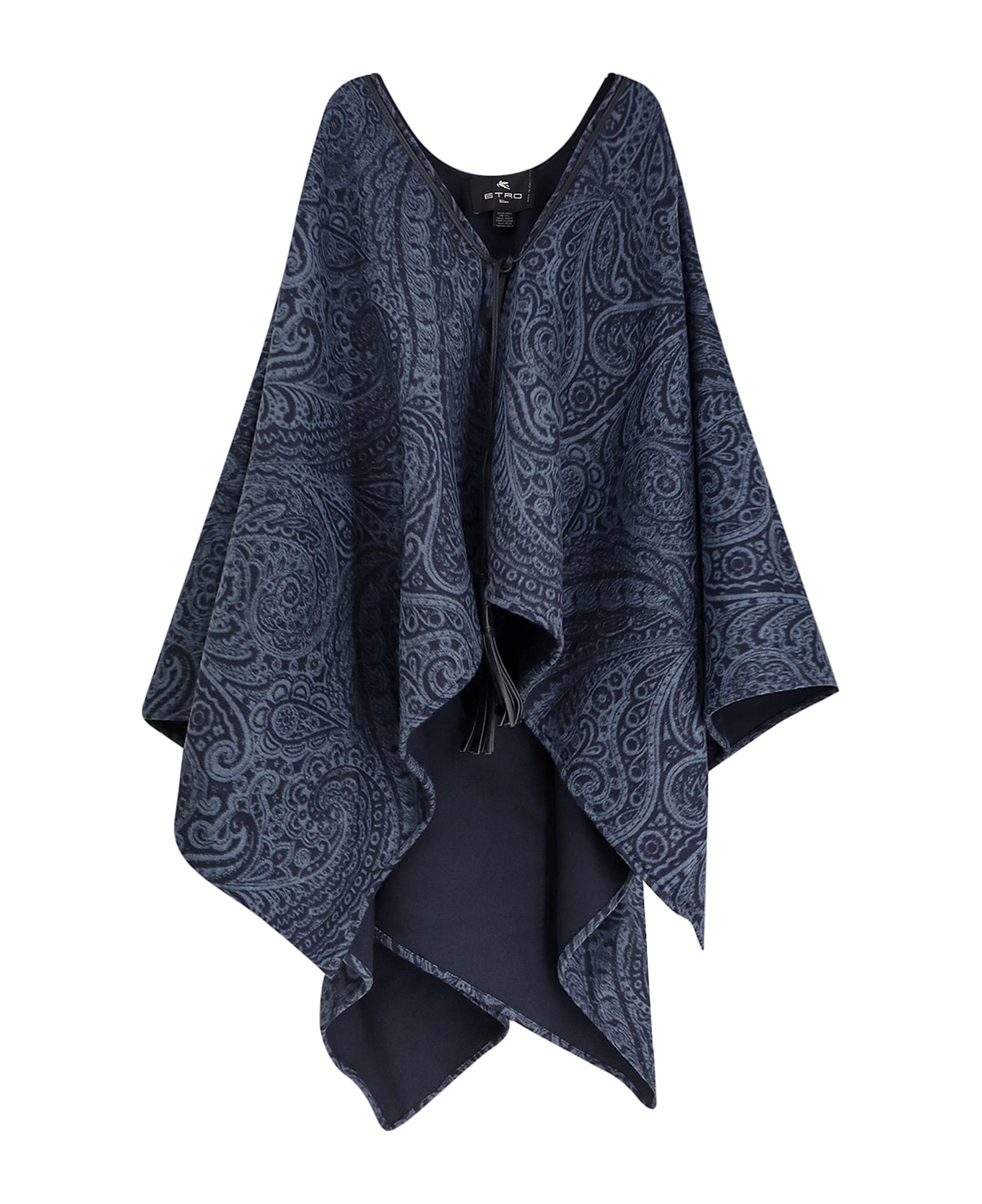 Etro Wool And Cashmere Cape - Clear Blue