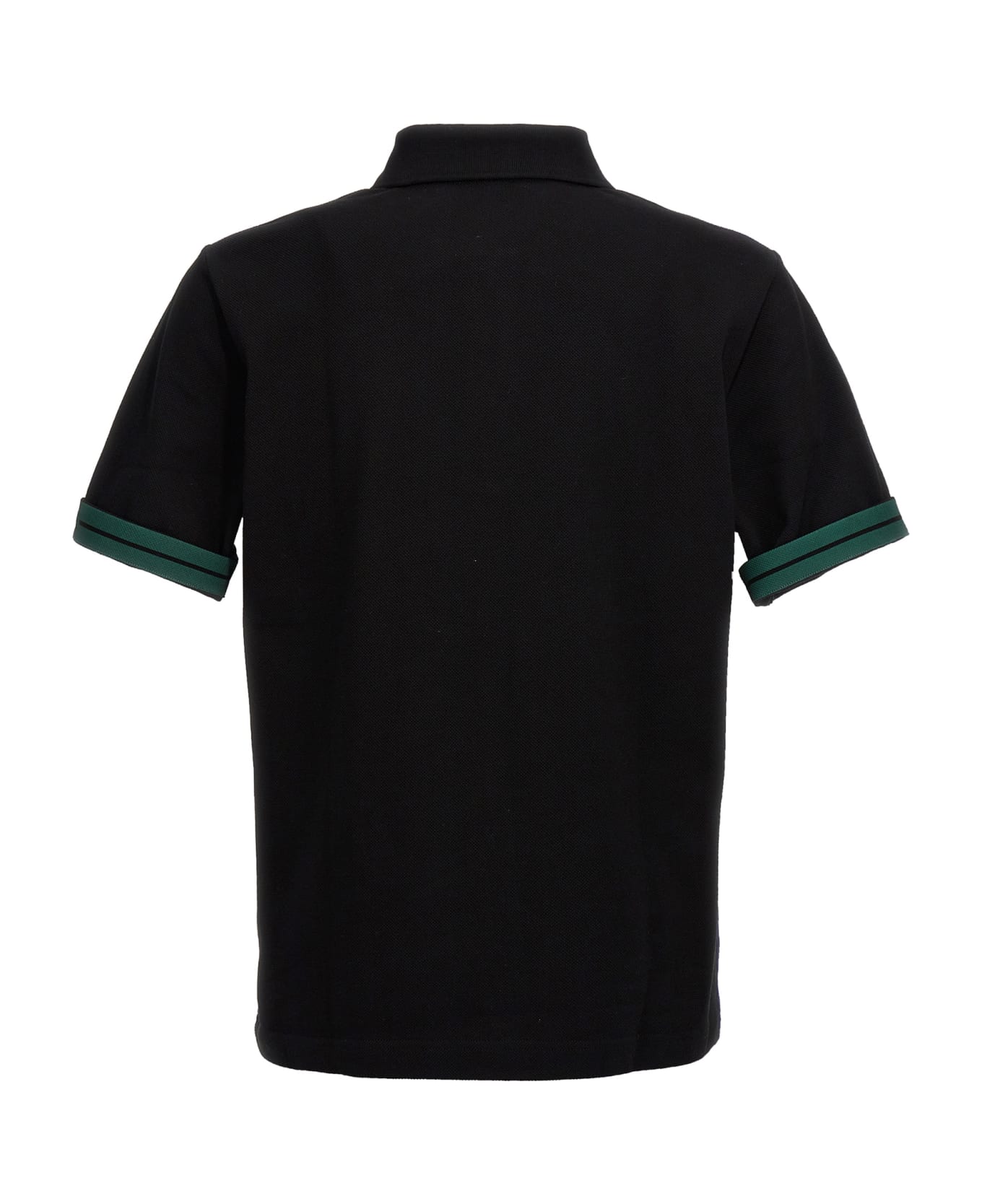 Burberry Sleeve-turn-up Polo Shirt - Black