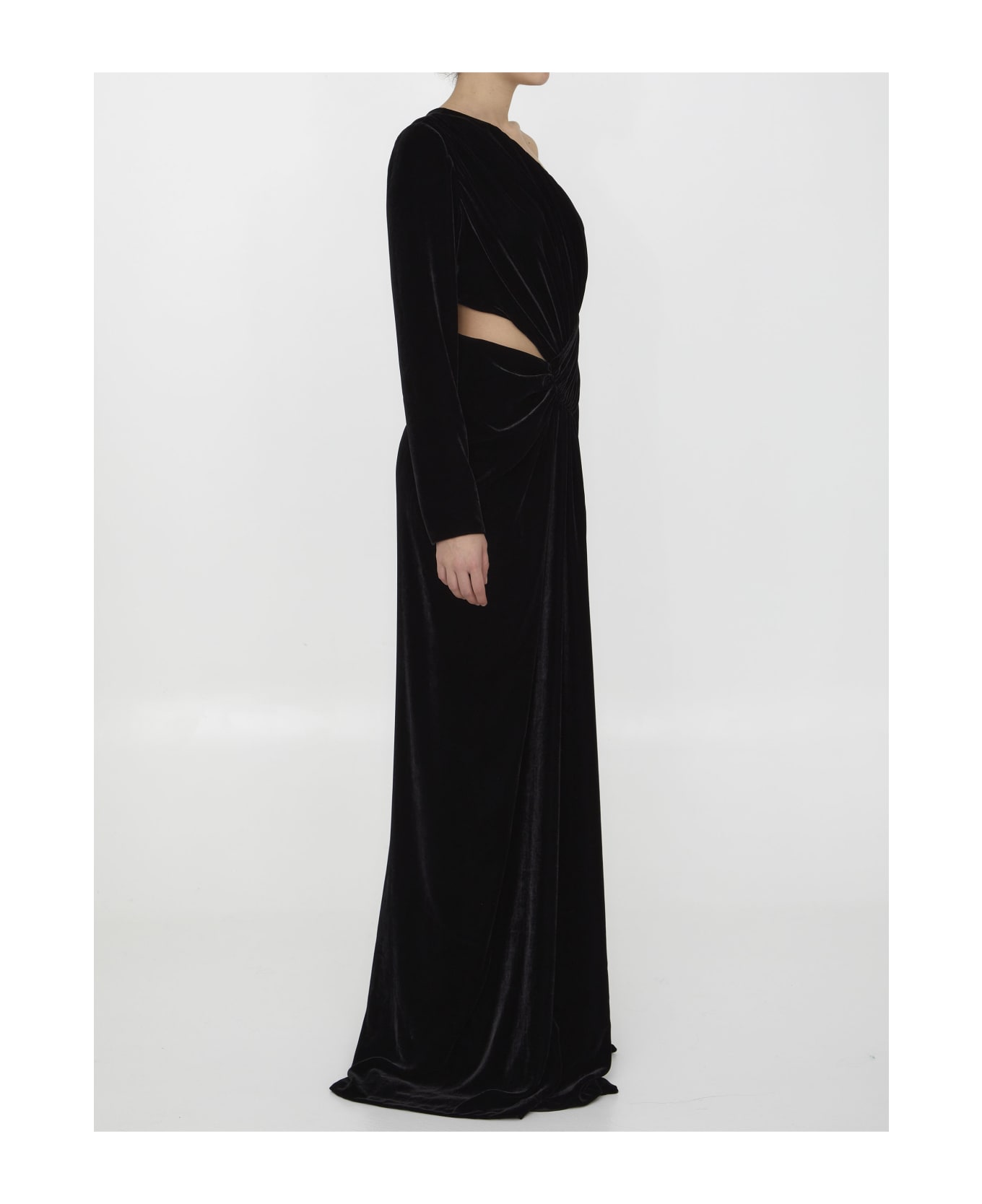 Costarellos Black Velvet Dress - BLACK