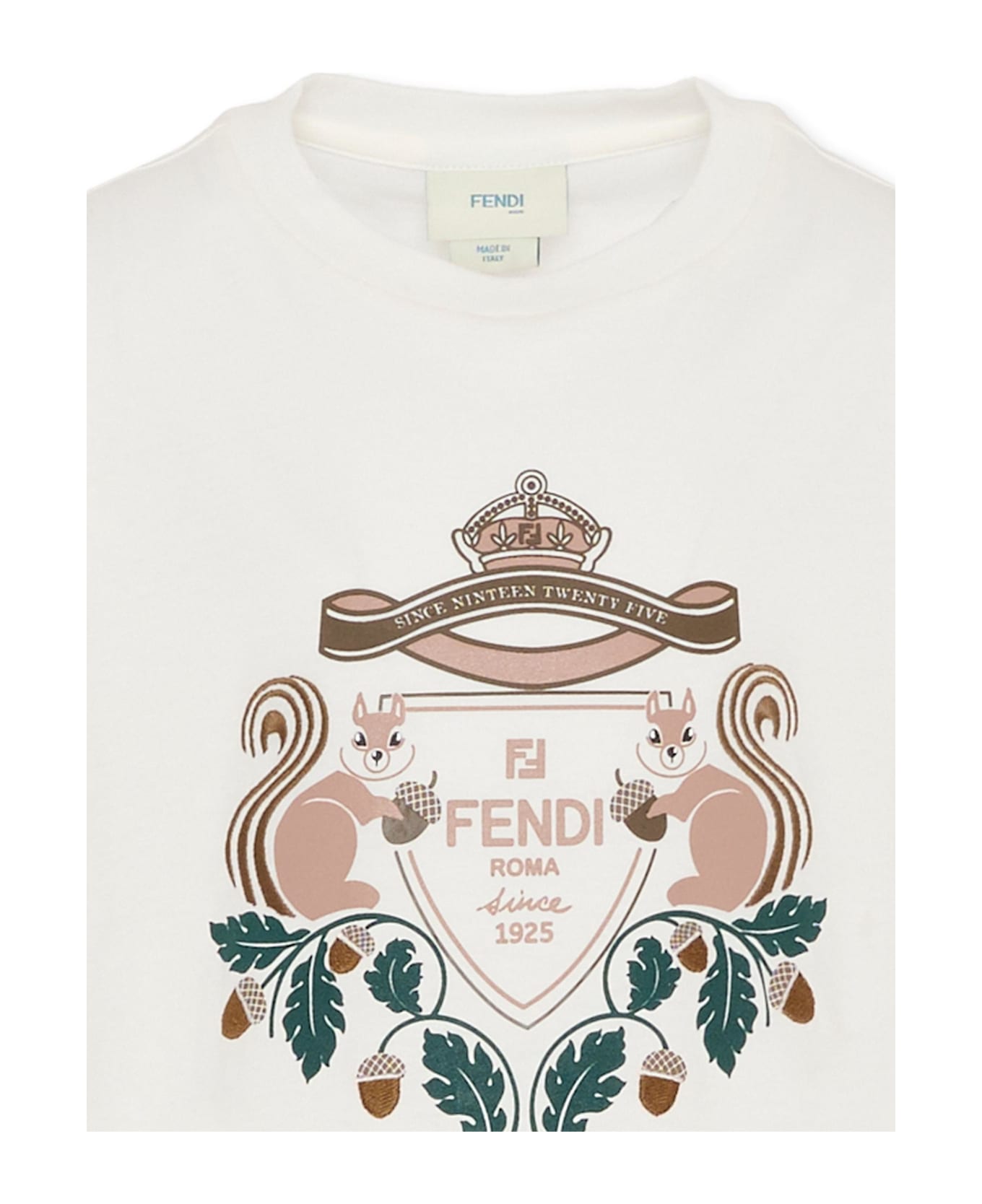 Fendi White T-shirt For Kids With Logo - White