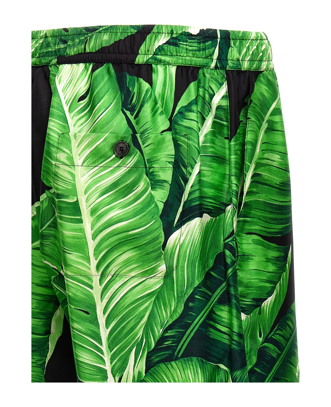 Dolce & Gabbana Bermuda Shorts With All-over Leaf Print - Green