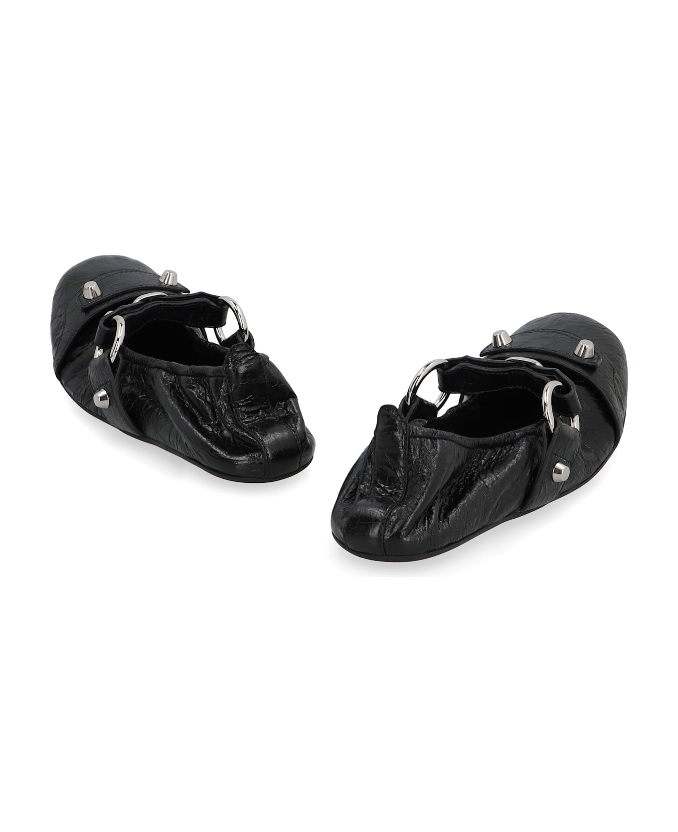 Balenciaga City Leather Ballet Flats - BLACK