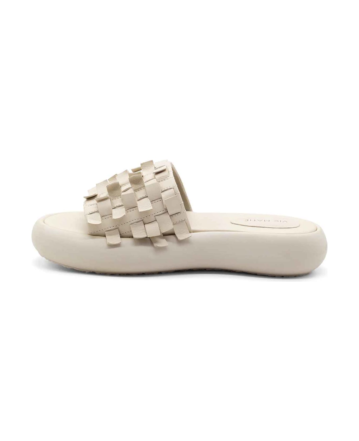 Vic Matié Low White Leather Slipper - OSSO