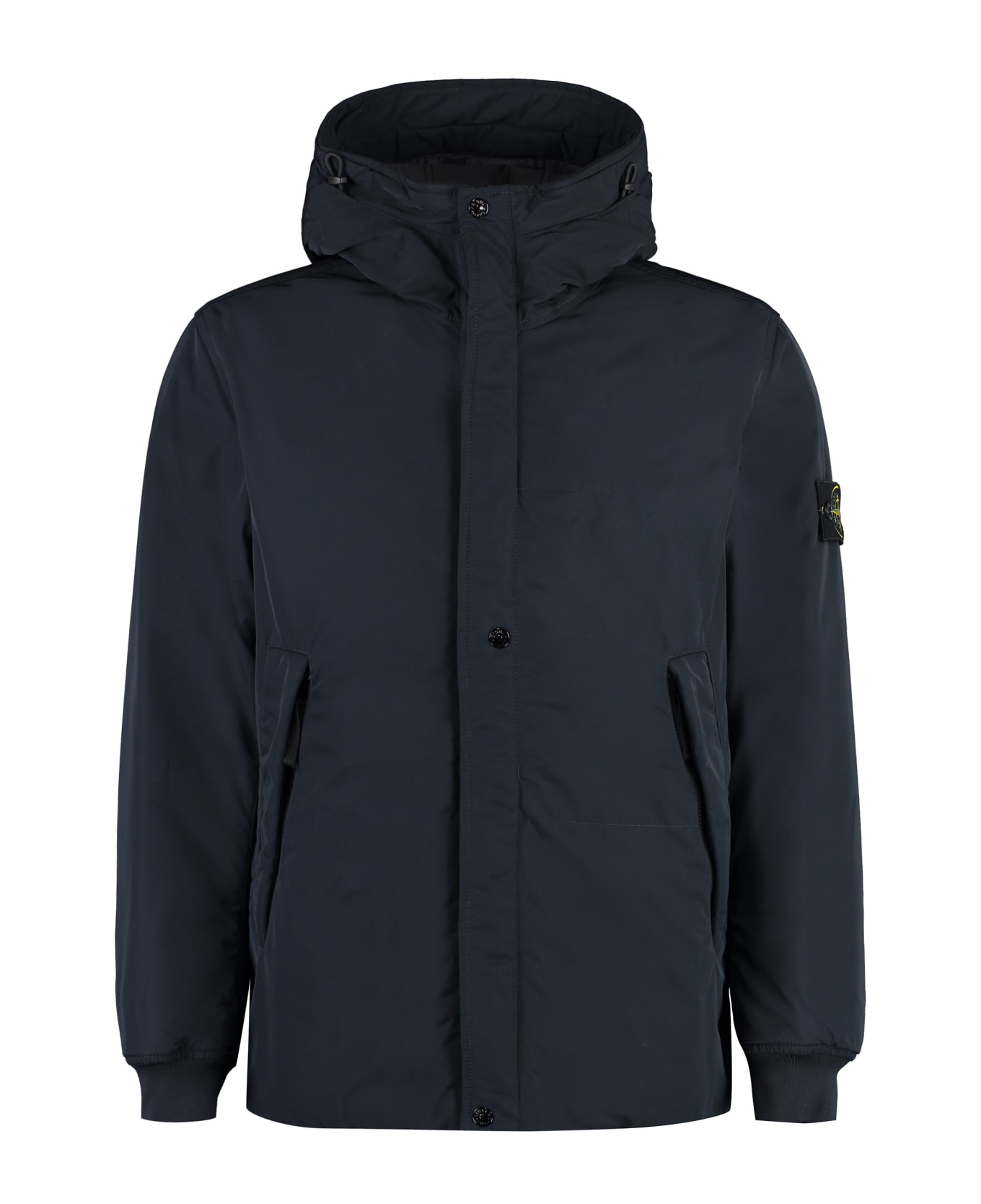 Stone Island Light Soft Shell Check Grid Jacket In Navy Blue - Blue
