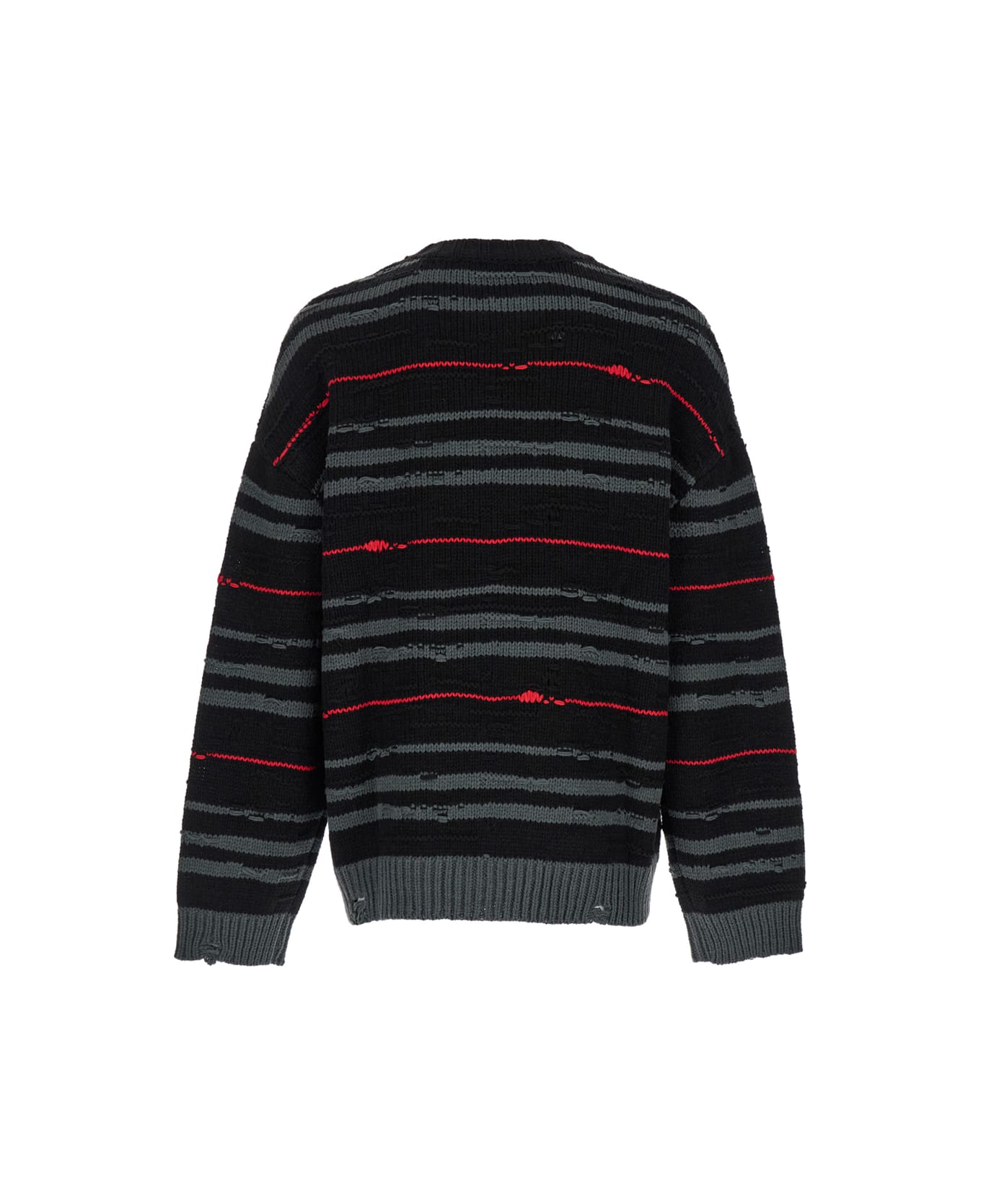 Juun.J Multicolor Striped Sweater With Used Effect In Wool Man - Multicolor