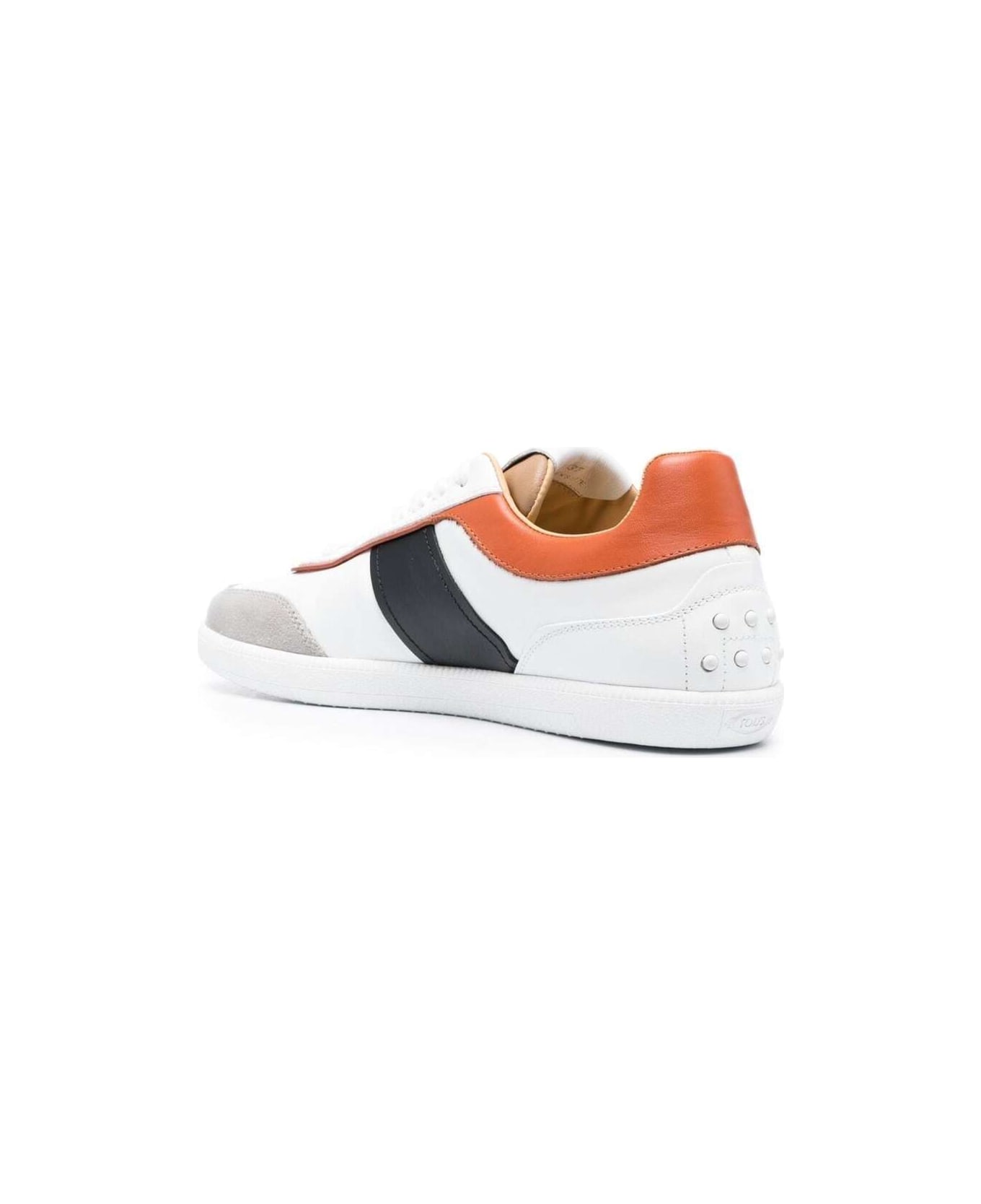 Tod's White Sneakers With Embossed Logo And Suede Details In Leather Woman - White