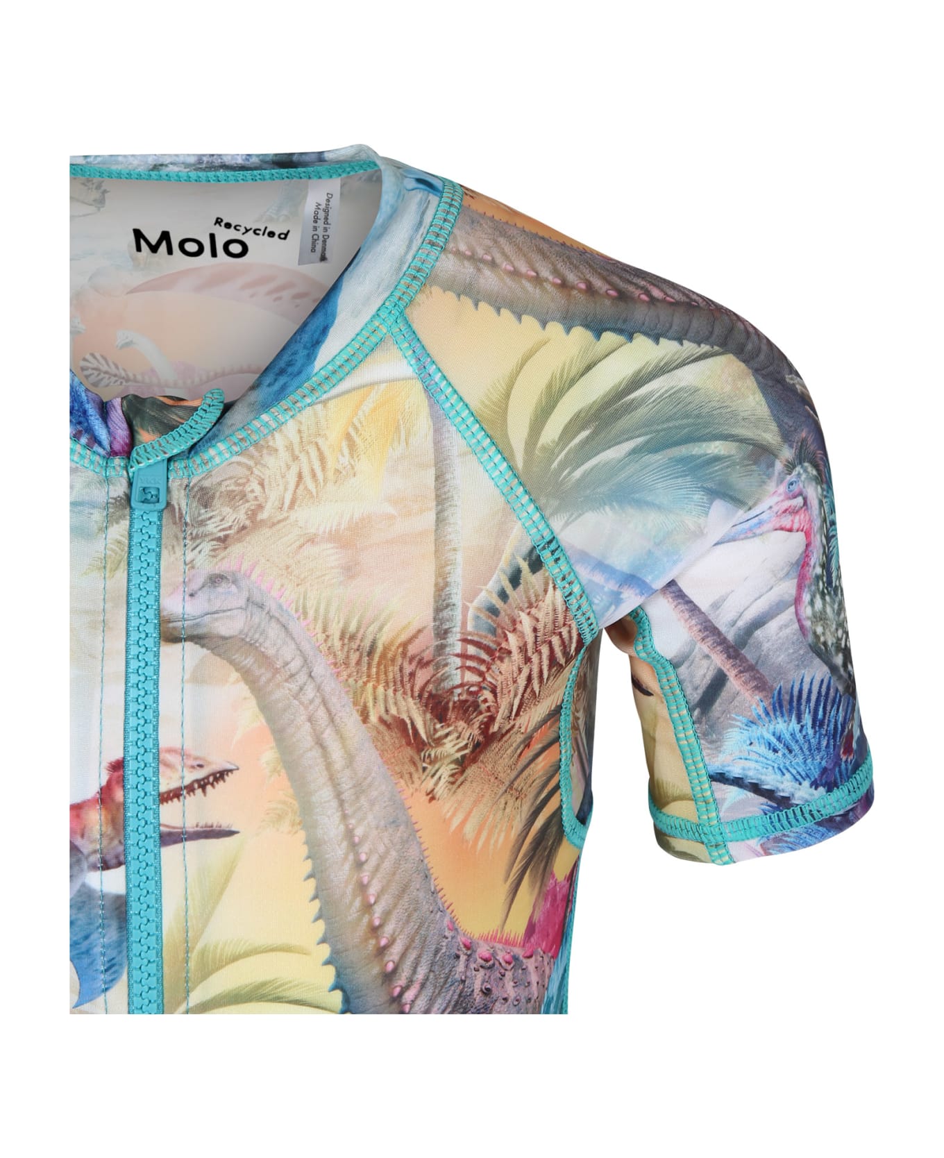 Molo Multicolor Anti-uv Swimsuit For Boy With Dinosaur Print - Multicolor Tシャツ＆ポロシャツ