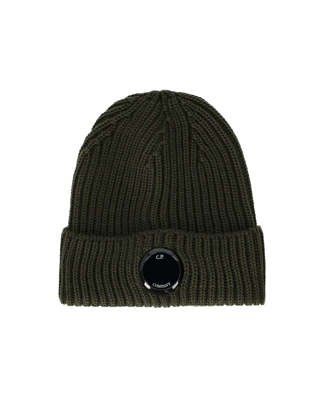C.P. Company Military Green Ribbed Beanie - Militare 帽子
