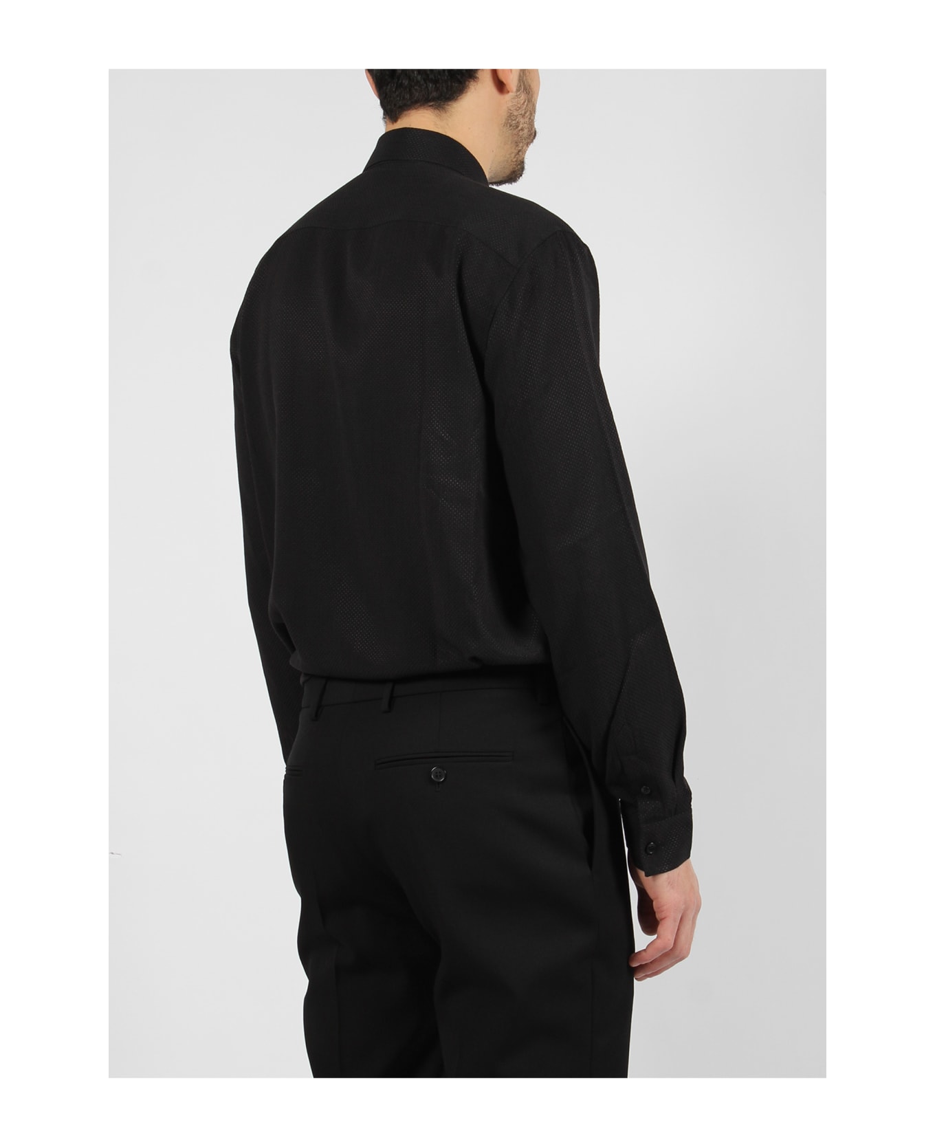 Saint Laurent Piqué Shirt - Black