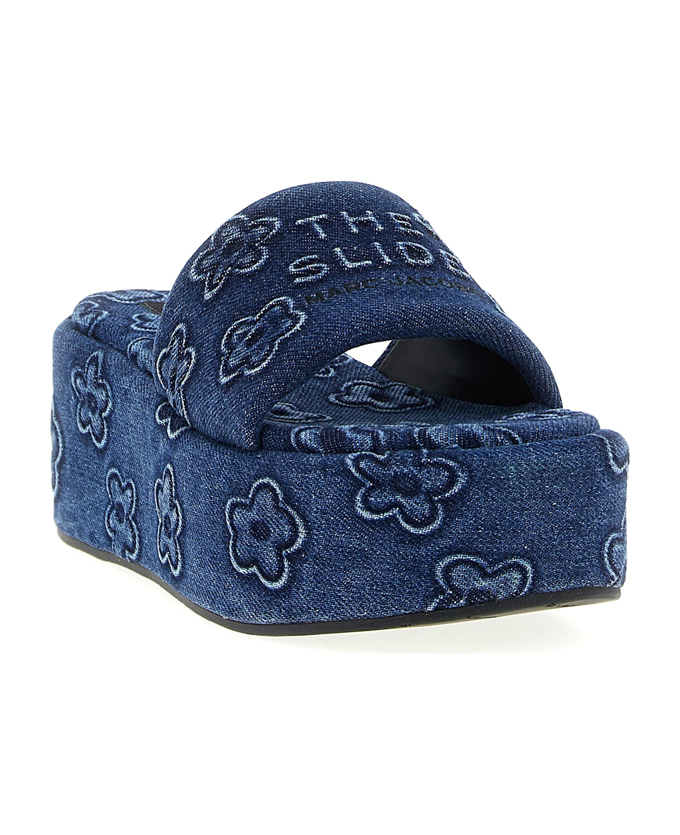 Marc Jacobs 
the Puffy Daisy Denim Platform Sandal
 Slides - Blue