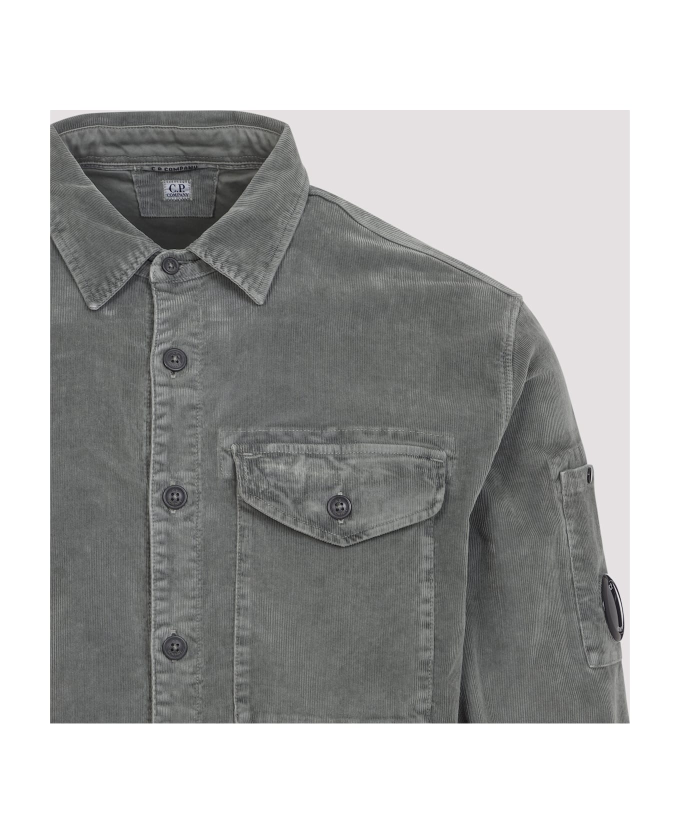C.P. Company Ls Corduroy Shirt - CHARCOAL