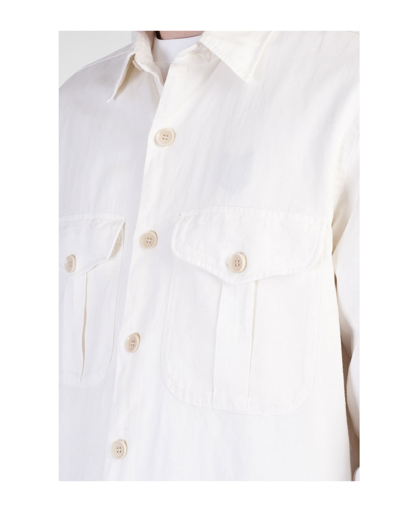 Aspesi Glenn Shirt In Beige Linen - beige
