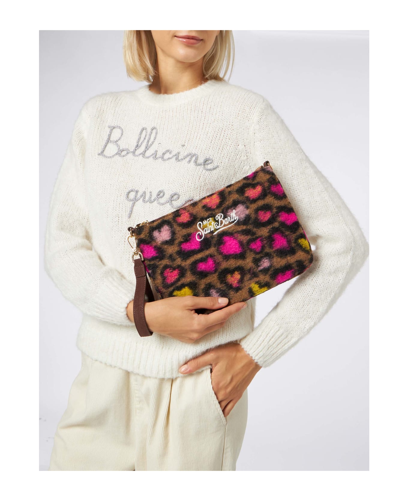 MC2 Saint Barth Parisienne Cross Body Pouch Bag With Animalier Pattern - MULTICOLOR