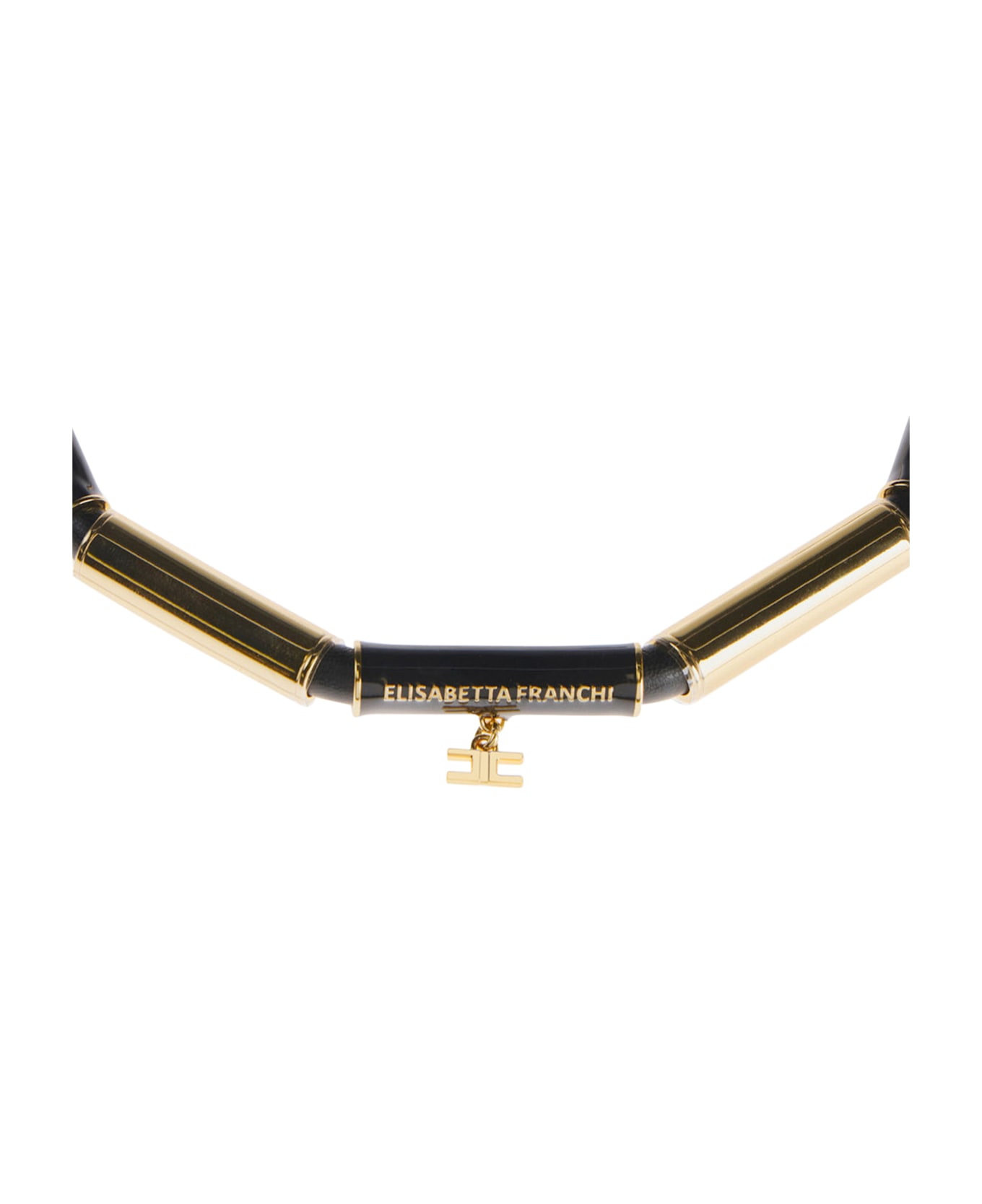 Elisabetta Franchi Logo Necklace - Black
