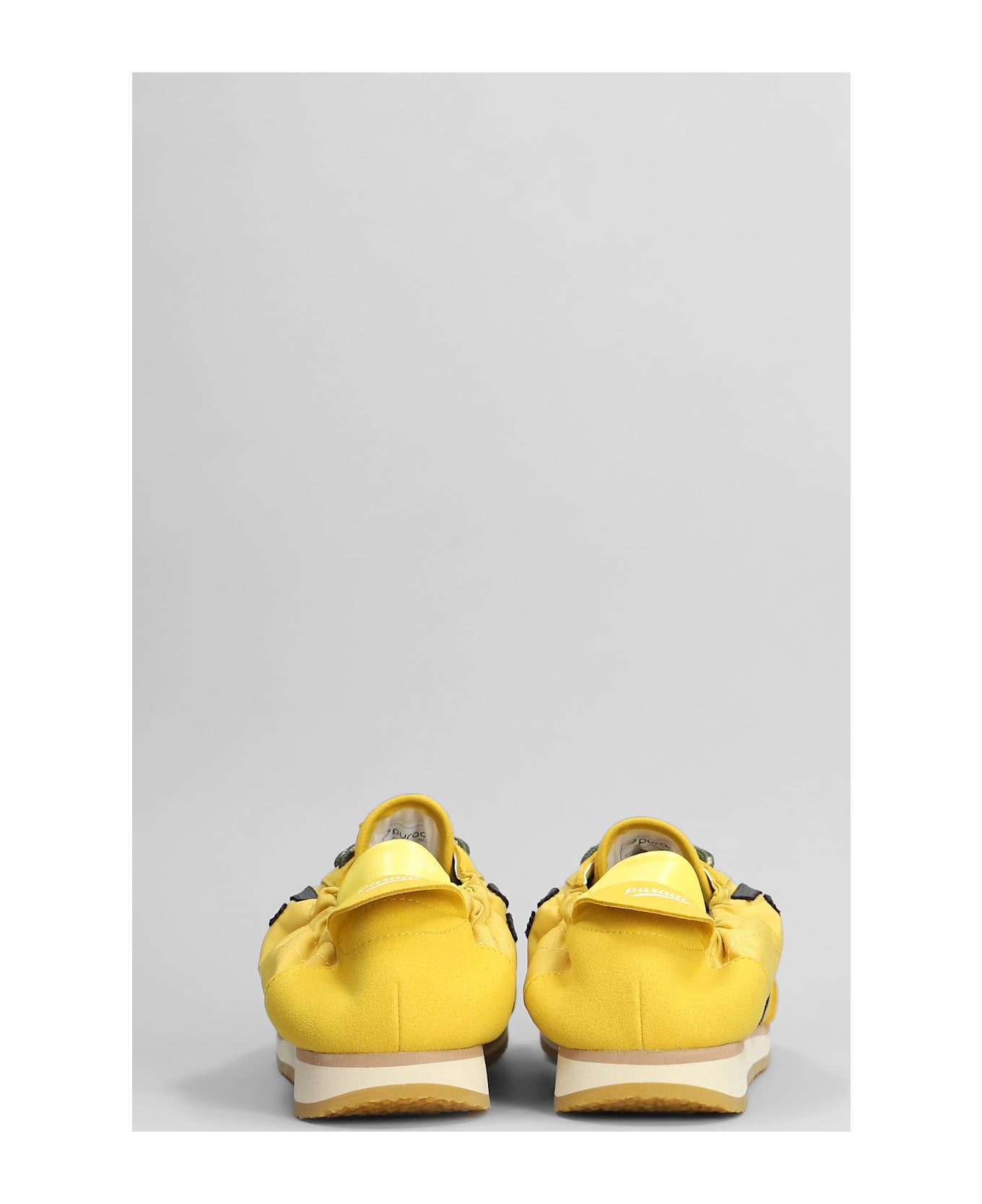 Puraai Banana Sneakers In Yellow Suede And Fabric - yellow