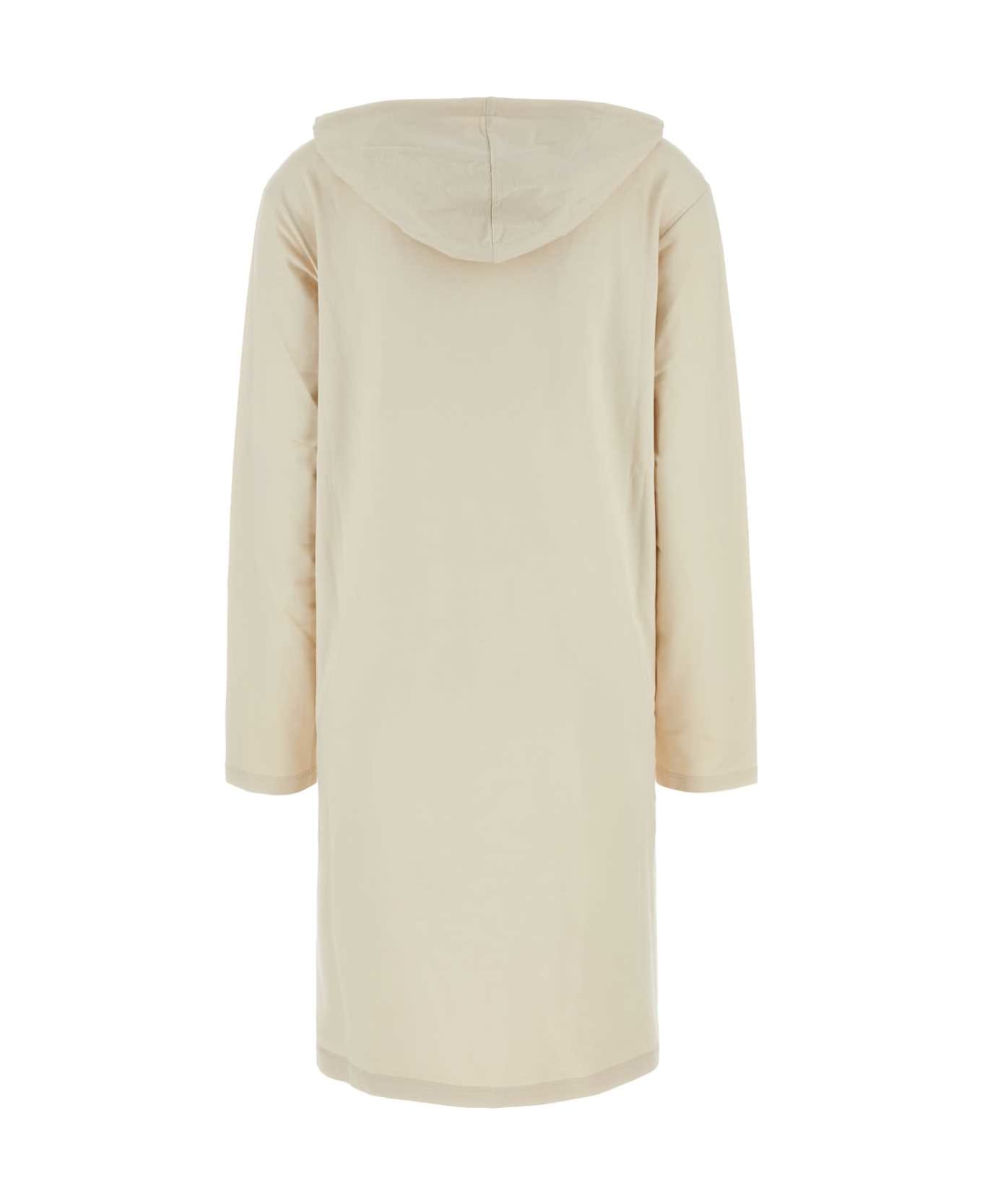 Prada Cream Stretch Cotton Sweatshirt Dress - NATURALE