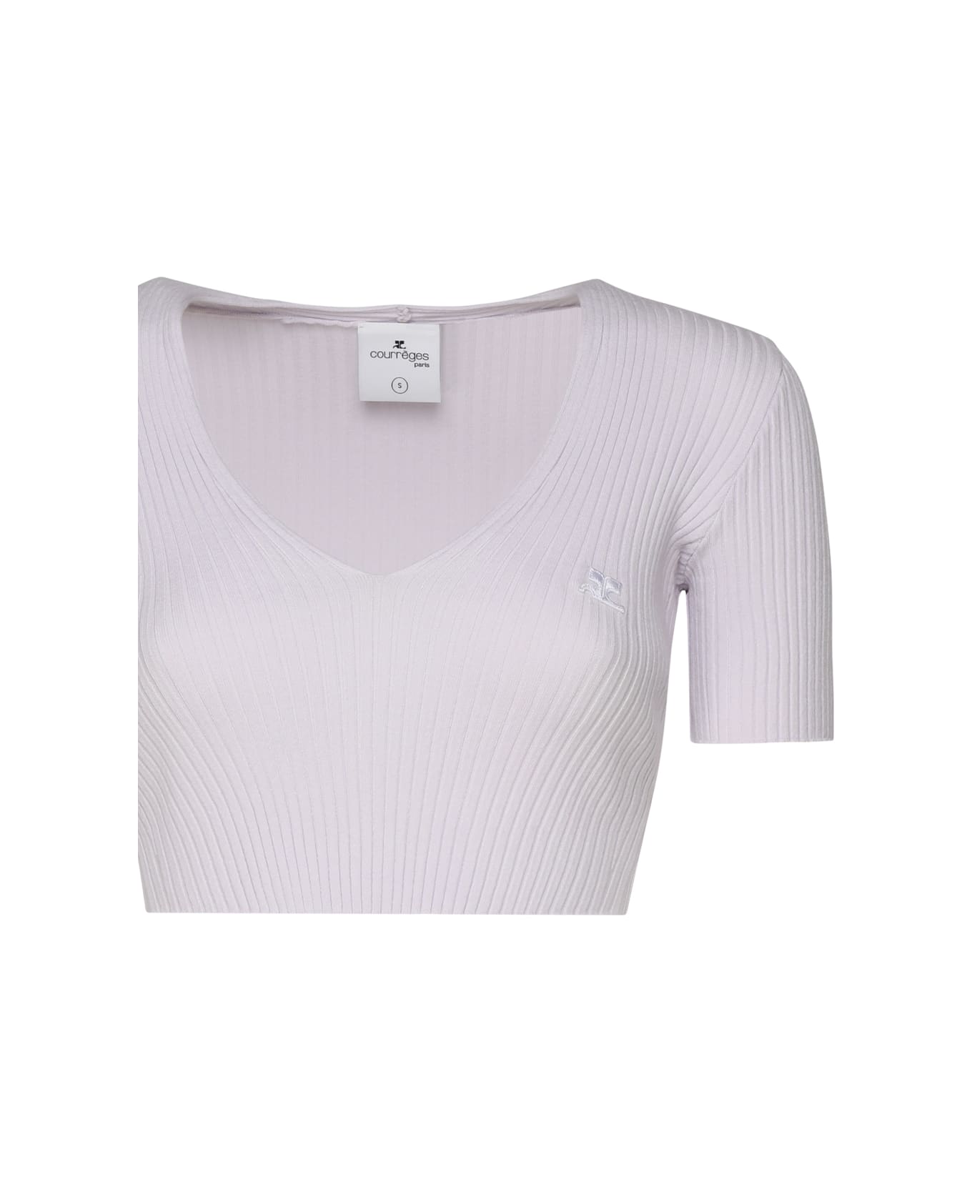 Courrèges Crop Top In Cotton - Grey