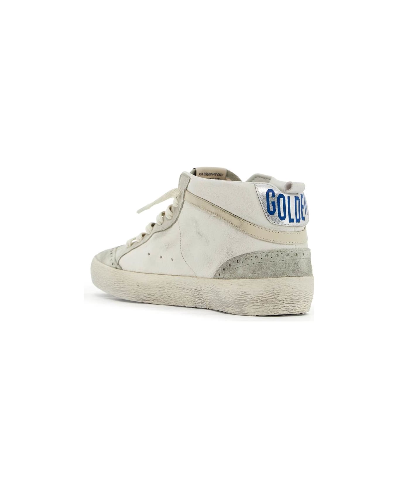 Golden Goose Mid Star Sneakers By - WHITE/BLUE/SILVER (White)